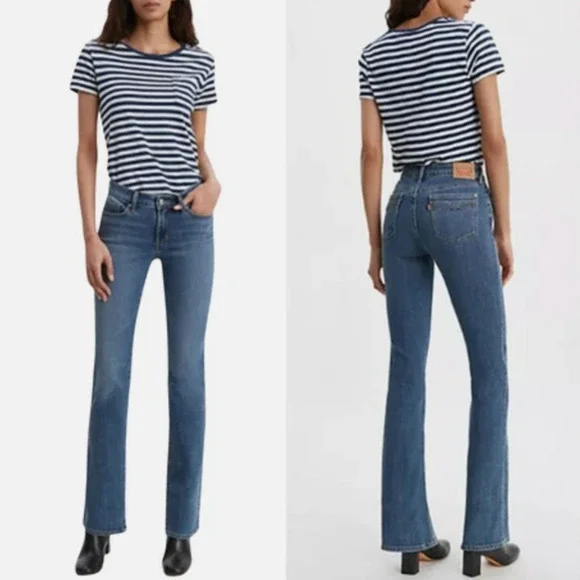 Levis 715 Jeans Slim Boot Women 31x33 Denim Stretch Western Rodeo Hipster Grunge - Picture 4 of 15